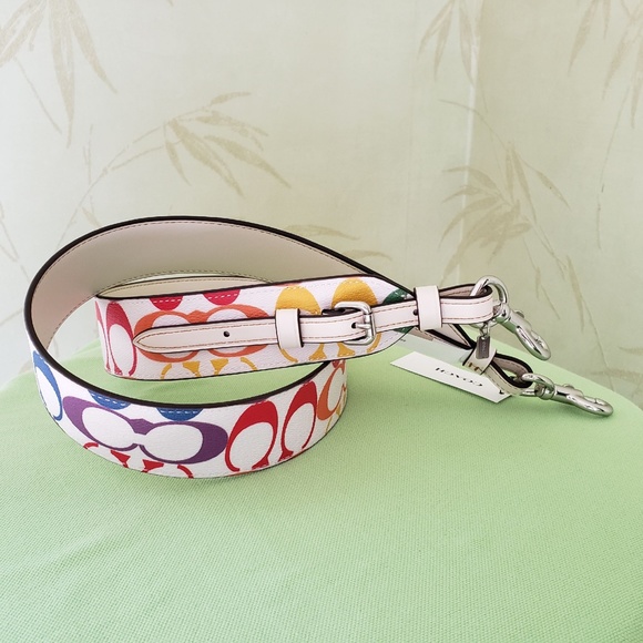 COACH STRAP RAINBOW SIGNATURE CANVAS:NWT CHALK/RAINBOW PRIDE CJ952 - Picture 8 of 11